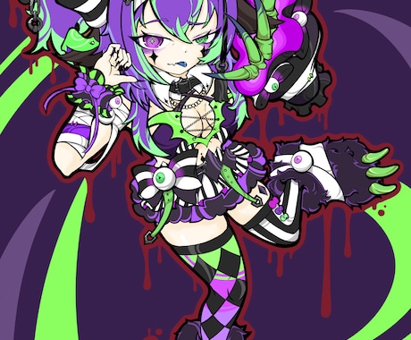 サムネやグッズにオススメの一枚絵描きます 様々な用途で使える派手で目を引く一枚を イメージ1