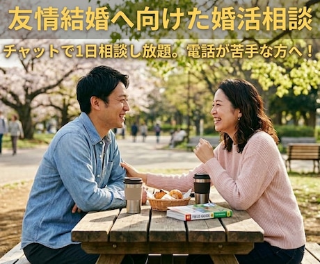 友情結婚が上手くいくように婚活の相談に乗ります チャットで1日相談し放題/電話相談苦手な方へ/割引で延長も可 イメージ1