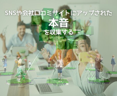 類型分析で動画SNS向け求人コンセプトを作ります SNS・口コミサイトから本音を収集、AIを使って分析します イメージ2