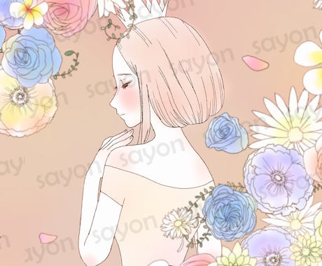 商用利用可・完成品の手描きイラストを販売しています ダウンロードするだけ/ウエディングフラワー/アイコン イメージ1