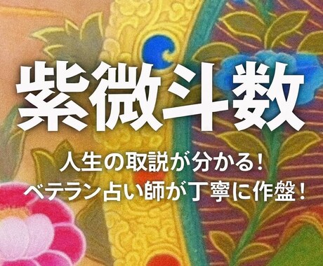 紫微斗数で宿命を占い、開運のお手伝いをいたします ★日本では馴染みがないですが、圧倒的的中率の占術です★ イメージ1