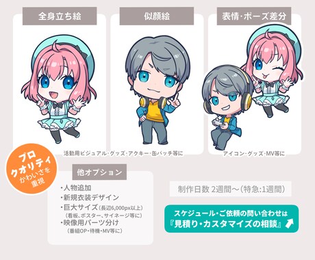 VTuber＆配信者限定！かわいいSD絵を描きます アイコン等に使える1枚からグッズ用まで10年以上のプロが制作 イメージ2