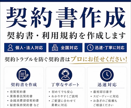 法律事務所勤務行政書士が、契約書を作成いたします フリーランス・小規模事業者の方を対象に、契約書の作成をします イメージ1