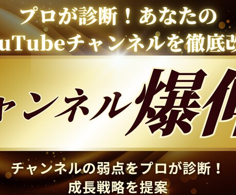 YouTubeチャンネル診断改善｜成長を加速します あなたのチャンネル復活させます イメージ1