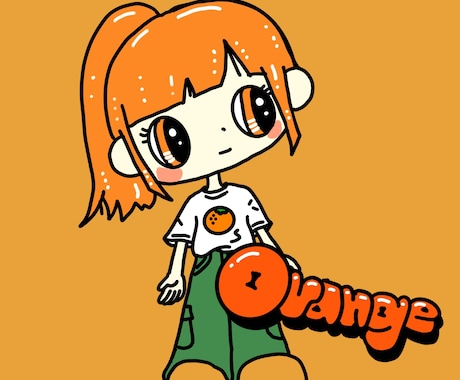 人物イラストとロゴの1枚絵を描きます カートゥーン風人物イラストを描きます イメージ2