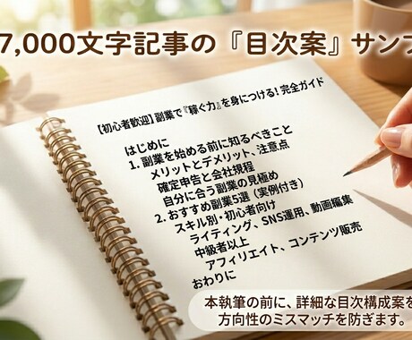 濃密note記事【7,000文字超】を作成します ​AIを駆使しリサーチと構成力で、資産になる高品質な記事を イメージ2