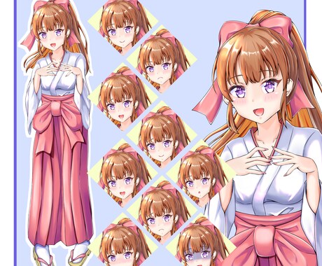 TRPGなどに使える巫女さんの立ち絵販売します TRPG、IRIAMなどで使える立ち絵をお求めの方にオススメ イメージ1