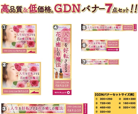 高品質&低価格で、GDNバナー作ります 同デザイン別サイズバナー大量注文用！ イメージ2