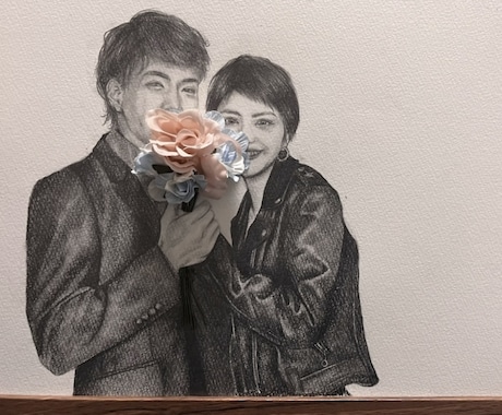 ハイセンスなウェルカムボード描きます 結婚式の前撮りや、お二人の素敵な思い出の一枚に魂を込めます イメージ1