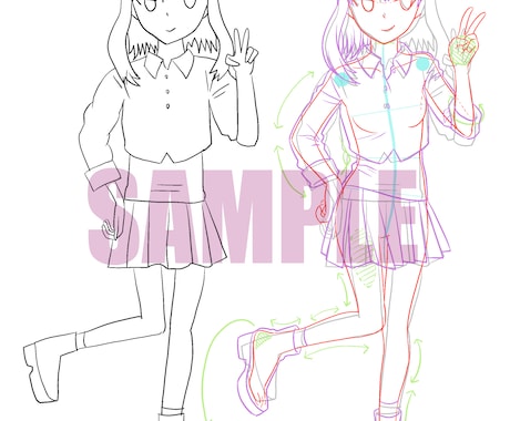 線画イラストを現役講師が添削します 赤ペン添削で線画の悩みを解決まで優しくサポートします！ イメージ2