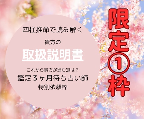 あなたの宿命を四柱推命で導きます 限定1枠｜３ヶ月待ち大人気占い師による特別鑑定(愛弟子枠) イメージ1