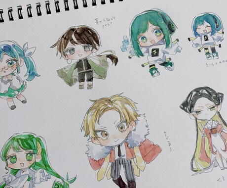 ゆるっとミニキャライラスト制作します 商用、二次、印刷可能！ゆるふわ〜なぷちっ子イラスト♪ イメージ1