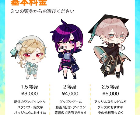 商用可◎かっこかわいいデフォルメミニキャラ描きます 季節やシチュエーションに合わせて生き生きと描くことができます イメージ2