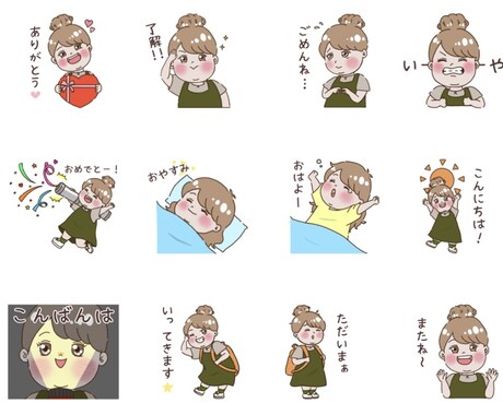 オリジナル似顔絵スタンプ作成します お子さんやペット、ビジネス用などにおすすめです イメージ2