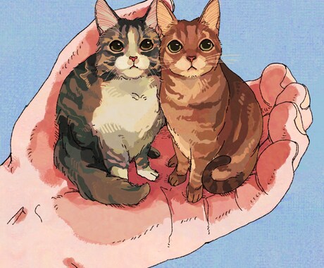 手のりサイズのペット似顔絵を作成します 大切なペットの思い出に！アイコンやプレゼントにピッタリ◎ イメージ1