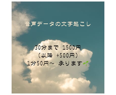 30分1500円｜音声・動画を丁寧に文字起こします 普段はWEB系のお仕事で文章を扱っています。実績作り中です！ イメージ1