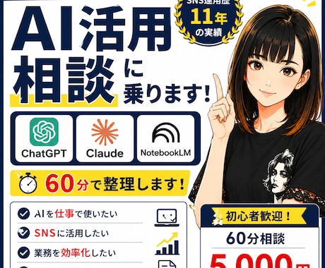 動画・画像・資料生成AI活用の始め方をお伝えします AI初心者向けに分かりやすくサポートします イメージ1
