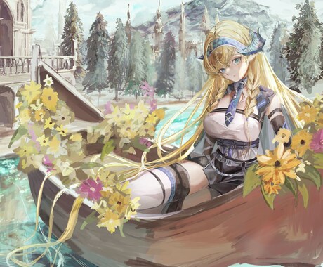厚塗りで世界観のあるイラスト描きます キャラクター立ち絵や背景あり等ご対応できます イメージ2