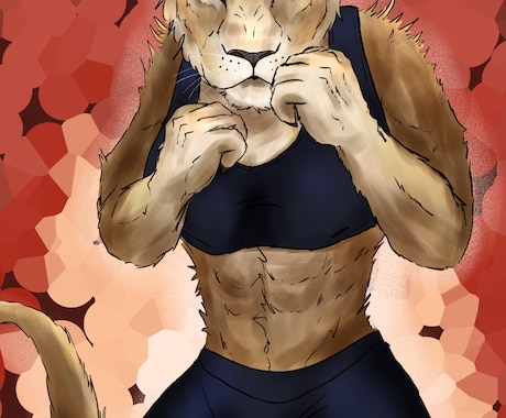 リアルでかっこいい獣人のイラスト描きます 野生と迫力を追求したイラストです イメージ1