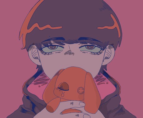 闇を感じるアイコン作成します ちょっとレトロで、暗い、闇を感じるイラストを描かせて頂きます イメージ2