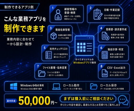業務用Windowsアプリを制作します ご要望に合わせて使いやすい専用ツールを1から作ります イメージ2