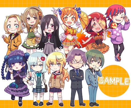 だいたい2.5頭身のSDキャラクター描きます いろいろ使える、鮮やかわいいSDキャラクター イメージ2