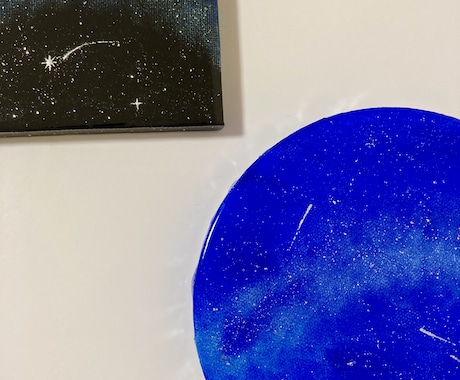キャンバスにキラキラの星空を描きます プレゼントにもおすすめ♪(*^^)o イメージ2