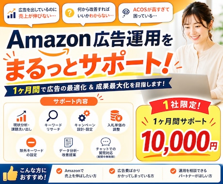 Amazonの広告運用、1ヶ月間サポートします イメージ1