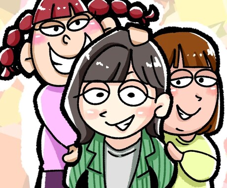 SNS掲載可能な方】ゆるかわ似顔絵3名様分描きます プレゼントや記念にいかがでしょうか(*^^*) イメージ2