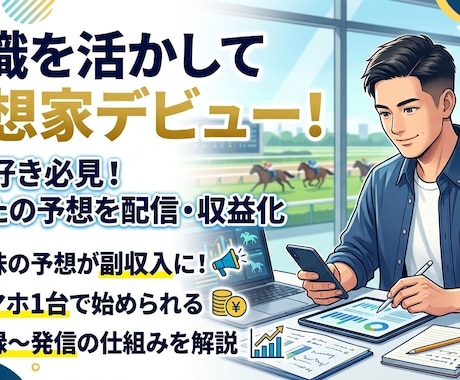 競馬予想を副収入に変える始め方教えます イメージ1