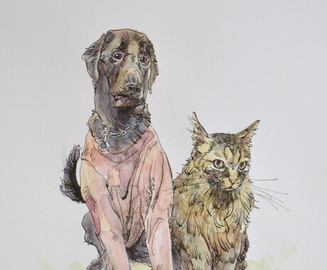 味のあるペン画で動物・ペットの絵を描きます 大切なペットの個性ある表情をこだわって描きます！ イメージ1