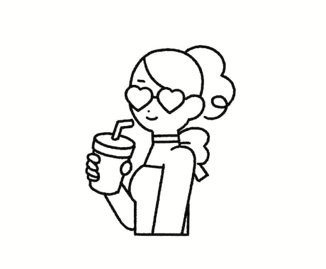 シンプルでかわいい線画イラスト作成します SNSやLINEなどのプロフィール画像に！フラットイラスト イメージ2