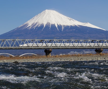富士山の写真をご提供します 富士山×新幹線と富士市街から見る富士山の4枚セット イメージ2