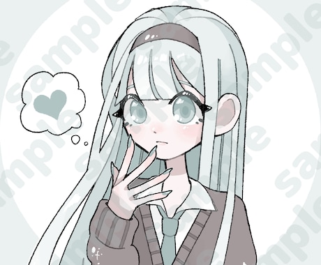 かわいい女の子の簡易イラストを作成します SNSアイコン等にご使用いただけます イメージ2