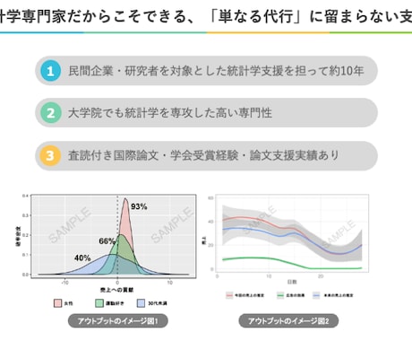 統計学専門家が統計解析・コンサル・研究支援します 業務で統計解析・研究支援してきたプロです※大学院も統計学専攻 イメージ2