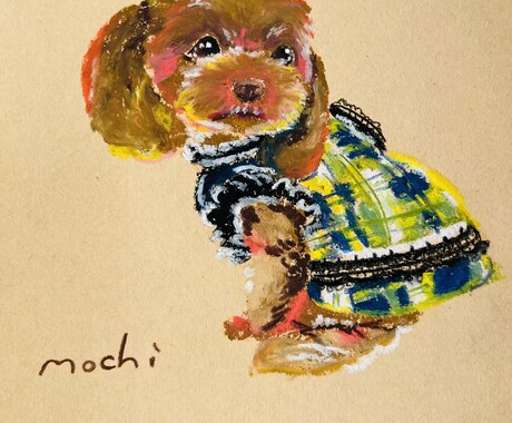 全身 / 大切な愛犬のイラストを描きます ご家族の好きな色で愛犬を手描きでお届けします イメージ2