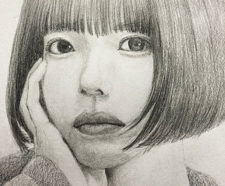 鉛筆でアナログ似顔絵(A5)を描かせていただきます イメージ1