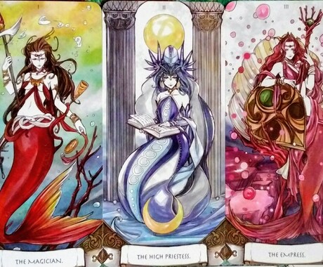 海由来のタロットカ－ドでオラクルメッセージ占います 【タロットカード】ARCANA OF MERMAID イメージ1