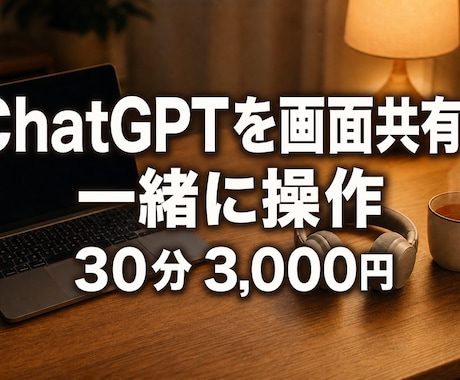 ChatGPT お試し30分｜画面共有で教えます 初歩的な質問、何度でも大丈夫。まず30分だけ試せます イメージ1