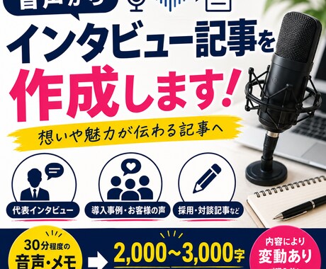 音声からインタビュー記事を作成します イメージ1