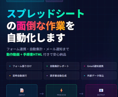 スプレッドシート自動化GAS制作します フォーム連携・自動転記・gメール通知まで一気通貫で構築します イメージ1