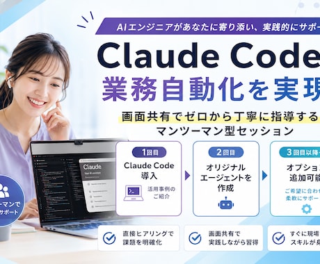 経営者向けAIで業務を自動化！個別サポートします Claude Code×実務活用で時間とコストを削減 イメージ2