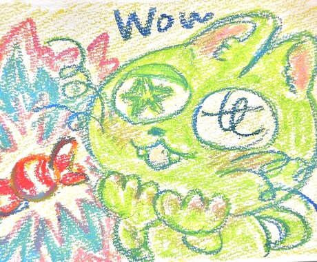 どうぶつたちのポップなクレヨン画を描きます イメージ1