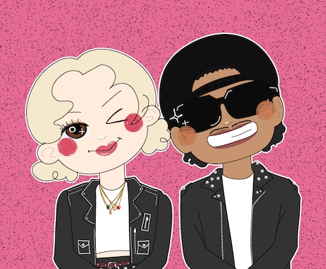 今ドキ♡かわいい似顔絵イラストを提供します SNSアイコンやヘッダー、恋人・友達とのお揃いに是非✨️ イメージ2