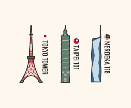 観光地・ランドマークのアイコン風イラストを描きます シンプルで伝わりやすい、地図や観光案内に使える建物イラスト イメージ2