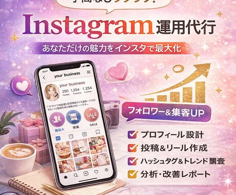 73%OFF！インスタを1ヶ月間運用代行します 先着1名限定！この金額でお受けします！ イメージ1