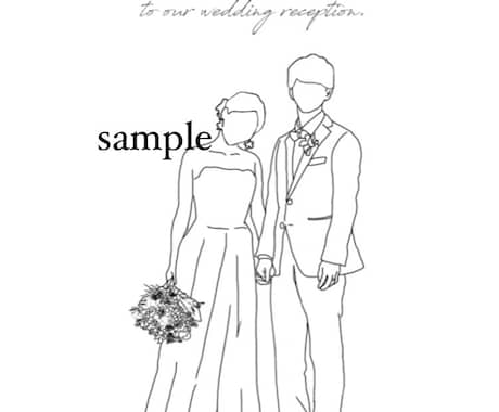 結婚式で使える♡線画イラストを描きます ウェルカムボードや招待状にぴったりのイラストをお手頃価格で イメージ2