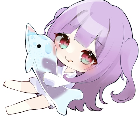 可愛いイルカぬいぐるみ量産イラストを提供します イルカぬいぐるみを持った子(ポーズ指定不可)の量産イラスト イメージ2