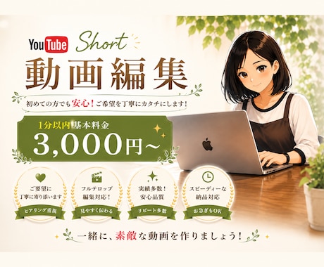ショート動画を丁寧に編集いたします 初めてでも安心！ご希望を丁寧にカタチにします！ イメージ1
