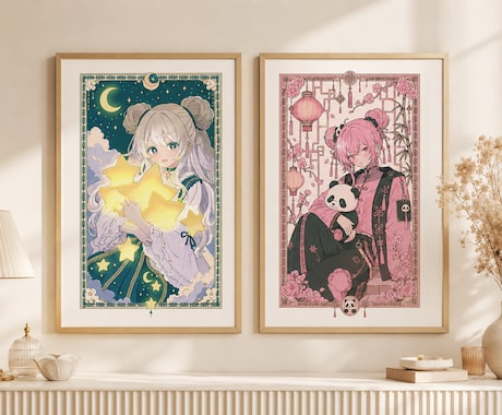 額装映え 華やかなキャライラストを制作します イメージ1